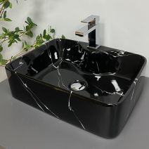 Умивальник (раковина) VBI FORLI BLACK MARMO GLOSSY накладний