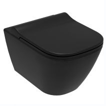 SOLO Rimless унітаз підвісний, сидіння тверде Slim slow-closing 51 * 35,5 * 33 см, колір чорний мат