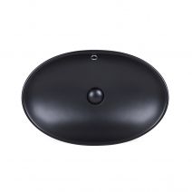 Раковина-чаша Qtap Dove 625х415х150 Matt black з донним клапаном QT063077MBMB