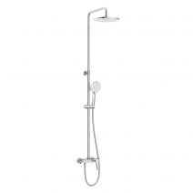 BILA DESNE система душевая (смеситель для ванны, кнопки верхний душ 255 мм ABS круг, ручной душ 120 мм