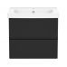 OLIVA комплект меблів 65см чорний: тумба підвісна, 2 ящики + умивальник накладний арт 13-01-065А