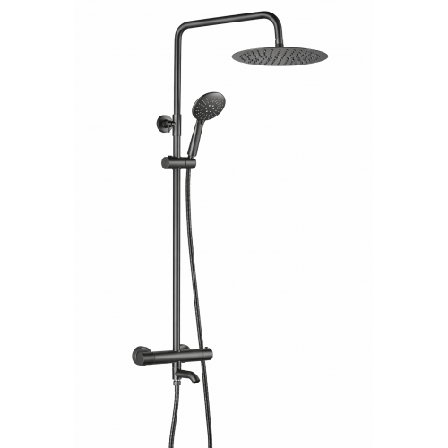 Душевой гарнитур VBI MILANO GRAPHITE с термостатом и изливом
