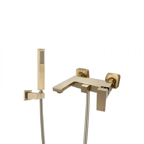 Смеситель для ванны и душа VBI LORENO BRUSHED GOLD настенный