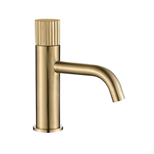 Смеситель для раковины VBI MILANO TRE BRUSHED GOLD низкий